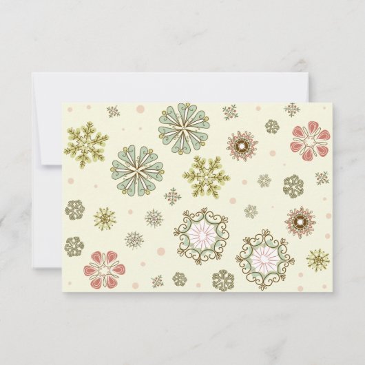 Whimsical Snowflakes Wedding RSVP (Rückseite)