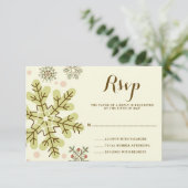 Whimsical Snowflakes Wedding RSVP Karte (Stehend Vorderseite)