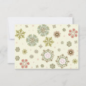 Whimsical Snowflakes Wedding RSVP Karte (Rückseite)