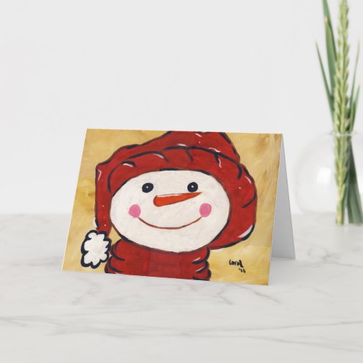 Whimsical Snowman Card Feiertagskarte (Vorderseite)