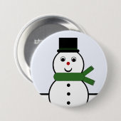 Whimsical Snowman Christmas Button (Vorne & Hinten)