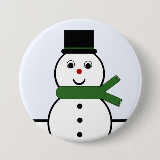 Whimsical Snowman Christmas Button (Vorderseite)