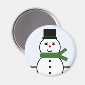 Whimsical Snowman Christmas Magnet (Vorderseite/Rückseite)