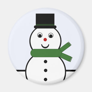 Whimsical Snowman Christmas Magnet