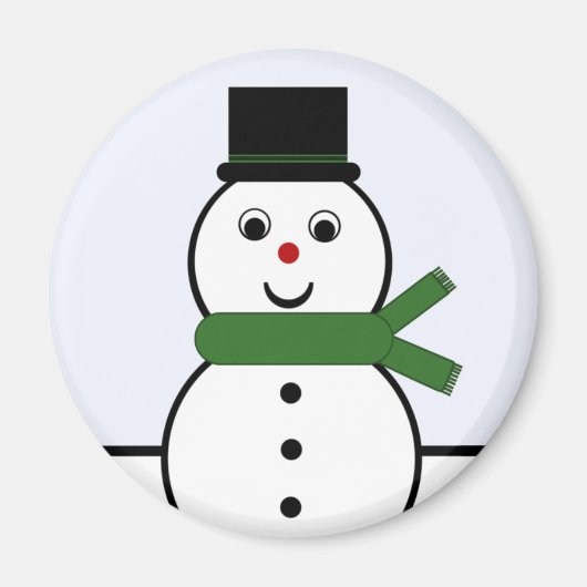Whimsical Snowman Christmas Magnet (Vorne)