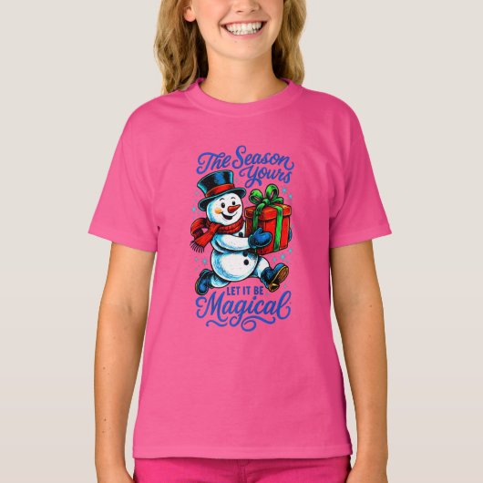 Whimsical Snowman Christmas Tee Festive Holiday (Vorderseite)