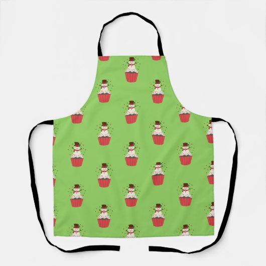 Whimsical Snowman Cupcake Apron Schürze (Vorderseite)