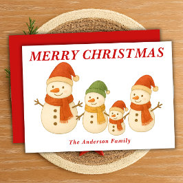 Whimsical Snowman Family mit Scarves Weihnachten