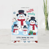 Whimsical Snowman Family of 4 Folded Christmas Karte (Rückseite)
