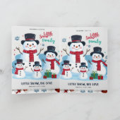 Whimsical Snowman Family of 4 Folded Christmas Karte (Innenseite)