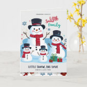 Whimsical Snowman Family of 4 Folded Christmas Karte (Gelbe Blume)