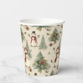 Whimsical Snowman: Feierlich Pappbecher (Rückseite)