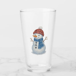 Whimsical Snowman Frohe Weihnachten Glas