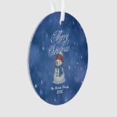 Whimsical Snowman Frohe Weihnachten Ornament (Vorderseite)