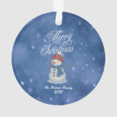 Whimsical Snowman Frohe Weihnachten Ornament (Rückseite)