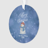 Whimsical Snowman Frohe Weihnachten Ornament (Vorderseite)