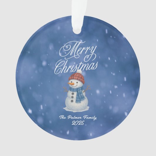 Whimsical Snowman Frohe Weihnachten Ornament (Vorderseite)