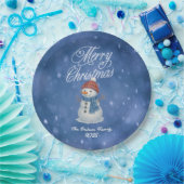 Whimsical Snowman Frohe Weihnachten Pappteller (Party)