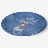 Whimsical Snowman Frohe Weihnachten Pappteller (Schrägansicht)