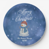 Whimsical Snowman Frohe Weihnachten Pappteller (Vorderseite)