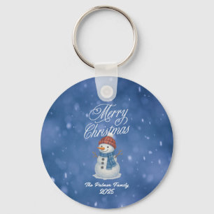 Whimsical Snowman Frohe Weihnachten Schlüsselanhänger