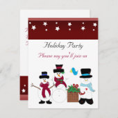 Whimsical Snowman Holiday Party Einladung (Vorne/Hinten)