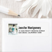 Whimsical Snowman im Winter Weihnachtslandschaft (Insitu)