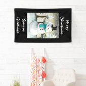 Whimsical Snowman im Winter Weihnachtslandschaft Banner (Insitu)