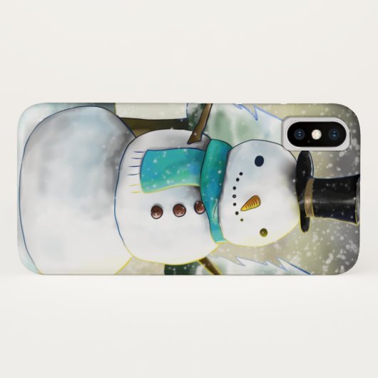 Whimsical Snowman im Winter Weihnachtslandschaft Case-Mate iPhone Hülle (Rückseite (Horizontal))