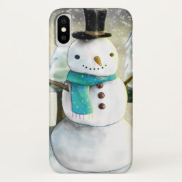 Whimsical Snowman im Winter Weihnachtslandschaft Case-Mate iPhone Hülle