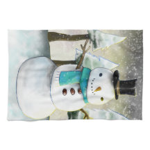 Whimsical Snowman im Winter Weihnachtslandschaft