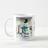 Whimsical Snowman im Winter Weihnachtslandschaft Kaffeetasse (Links)