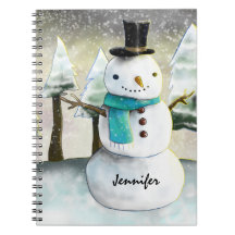 Whimsical Snowman im Winter Weihnachtslandschaft