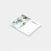 Whimsical Snowman im Winter Weihnachtslandschaft Post-it Klebezettel (angewinkelt)