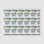 Whimsical Snowman im Winter Weihnachtslandschaft Seidenpapier (Vorderseite)