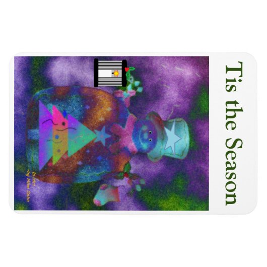 "Whimsical Snowman" Personalize 4 x 6 Magnet (Horizontal)