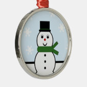 Whimsical Snowman Premium Round Ornament (Rechts)