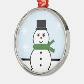 Whimsical Snowman Premium Round Ornament (Links)