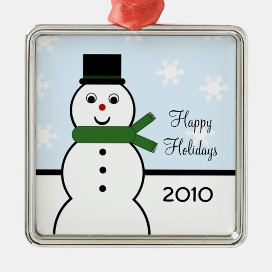 Whimsical Snowman Premium Square Ornament (Vorne)