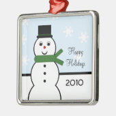 Whimsical Snowman Premium Square Ornament (Links)