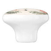 Whimsical Snowman Rustikale WeihnachtsIllustration Keramikknauf (Seitenansicht)