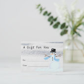 Whimsical Snowman Snow Scene Gift Cards Bulk Rabattkarte (Stehend Vorderseite)