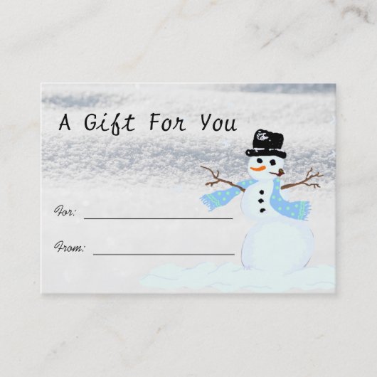 Whimsical Snowman Snow Scene Gift Cards Bulk Rabattkarte (Vorderseite)