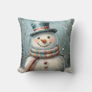 Whimsical Snowman Throw Kissen