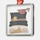 Whimsical Snowman und Kardinal Friend Silbernes Ornament (Links)