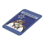 Whimsical Snowman und Pinguine Magnet (Linke Seite)