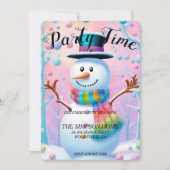 Whimsical Snowman Weihnachts-Einladung Flat Card (Vorderseite)