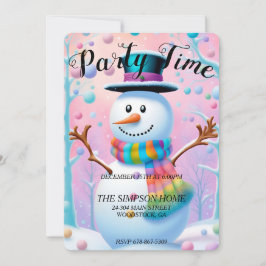 Whimsical Snowman Weihnachts-Einladung Flat Card