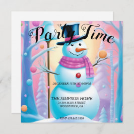 Whimsical Snowman Weihnachts-Party Einladung