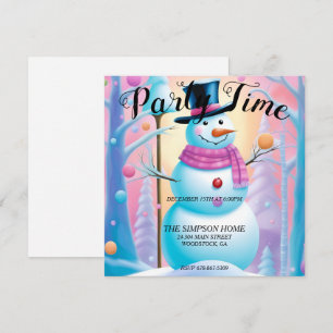 Whimsical Snowman Weihnachts-Party Einladung